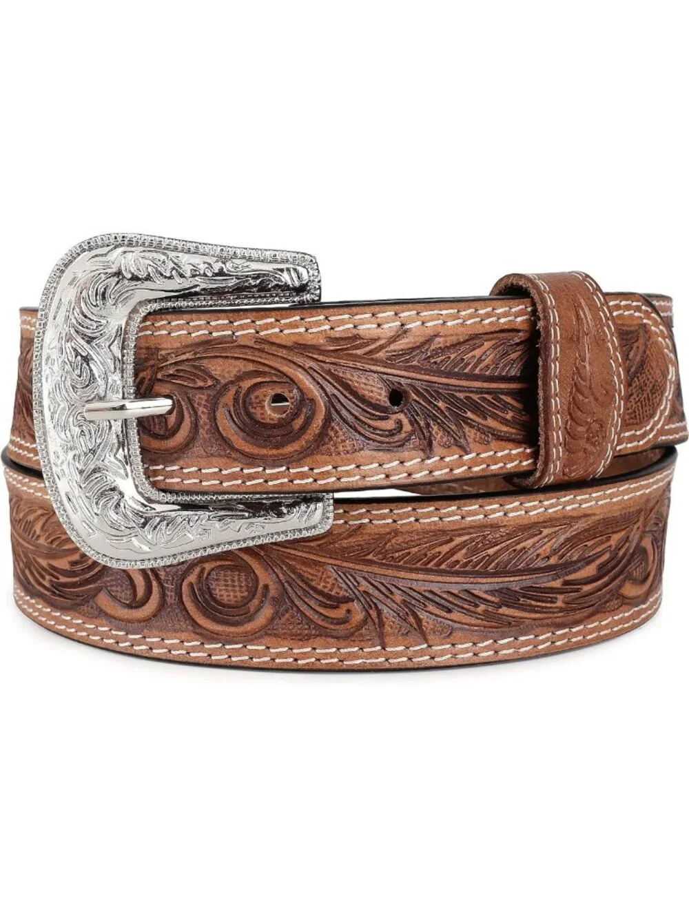 Classic Men's Western Full Grain Leather Belt Strap with Snaps for Buckles, USA